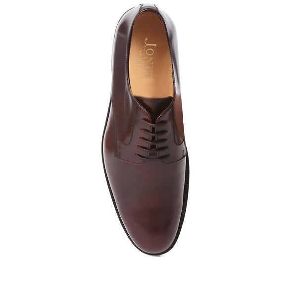 Jones Bootmaker Men's Cambridge Leather Polished Derby Shoes - Burgundy