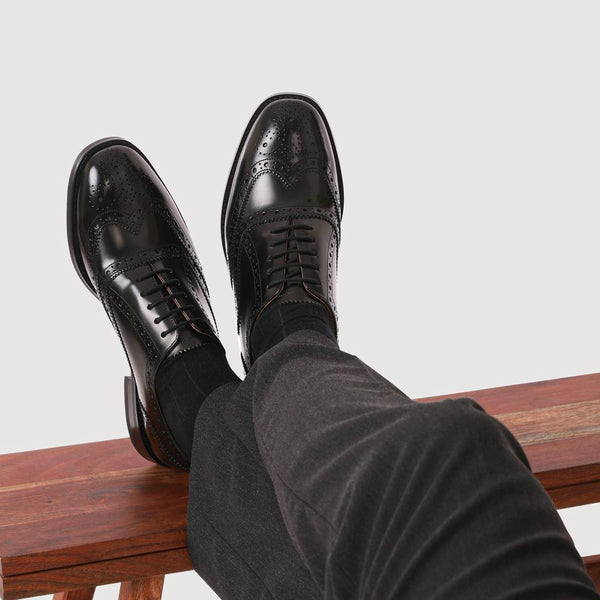 Jones Bootmaker Men's Cannock Blake-Stitched Leather Brogues - Black