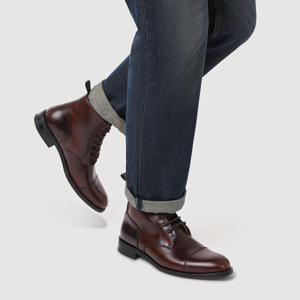 Jones Bootmaker Men's Chalkwell Smart Leather Lace-Up Boots - Cognac