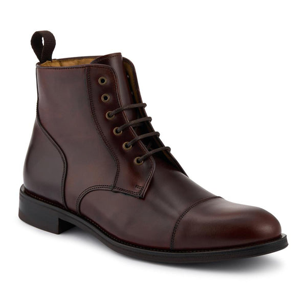 jones bootmaker Men's Chalkwell Smart Leather Lace-Up Boots - Cognac