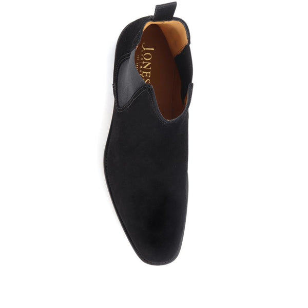 Jones Bootmaker Men's Cheltenham Handmade Chelsea Boots - Black Suede