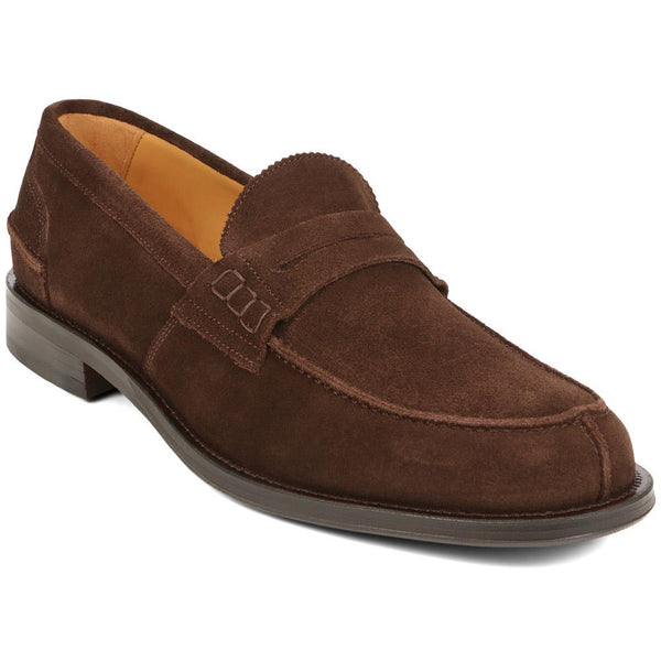 jones bootmaker Men's Chorleywood2 Leather Penny Loafers - Brown Suede