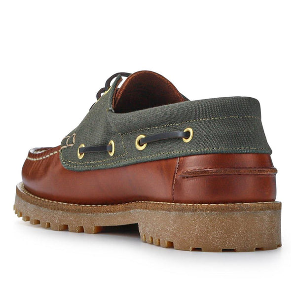 Jones Bootmaker Men's Chunky-Soled Laced Moccasins - Dark Tan
