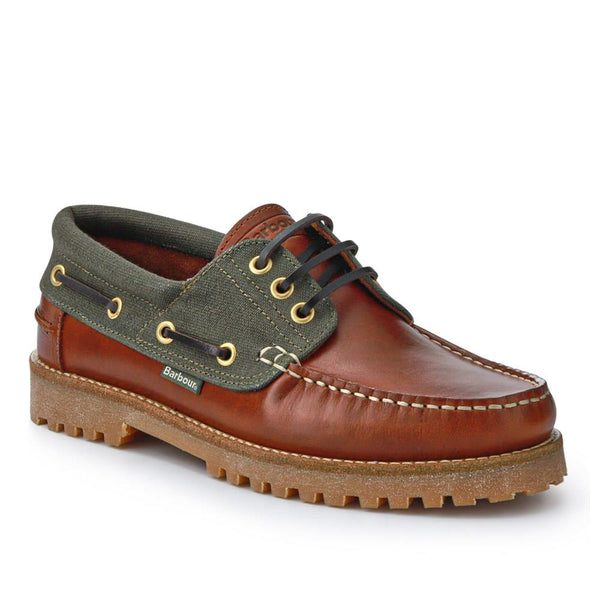 jones bootmaker Men's Chunky-Soled Laced Moccasins - Dark Tan