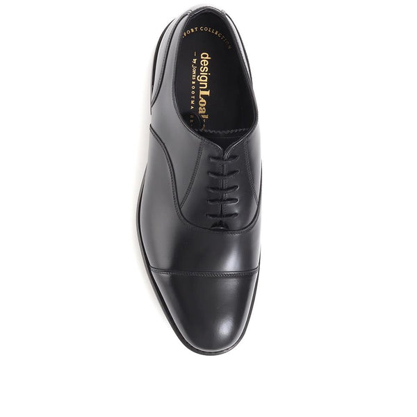 Jones Bootmaker Men's Comanche Wide Fit Goodyear Welted Leather Oxford S - Black