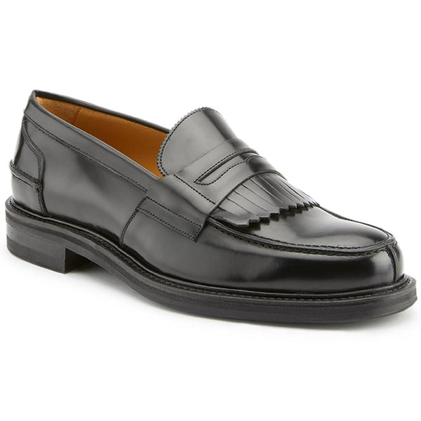 jones bootmaker Men's Conrad Leather Loafers - Black Polished