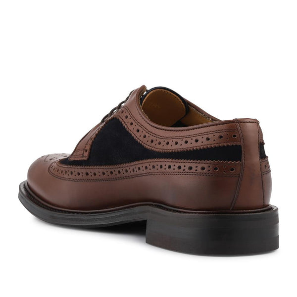 Jones Bootmaker Men's Coventry Smart Leather Shoes - BROWN-NAVY