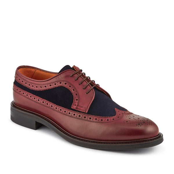 jones bootmaker Men's Coventry Smart Leather Shoes - Burgundy-Navy