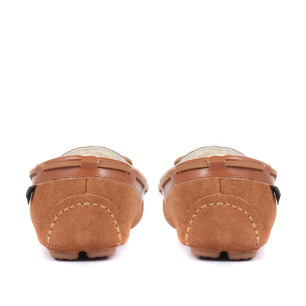 Jones Bootmaker Men's Dallas Sheepskin Lined Slippers - Chestnut