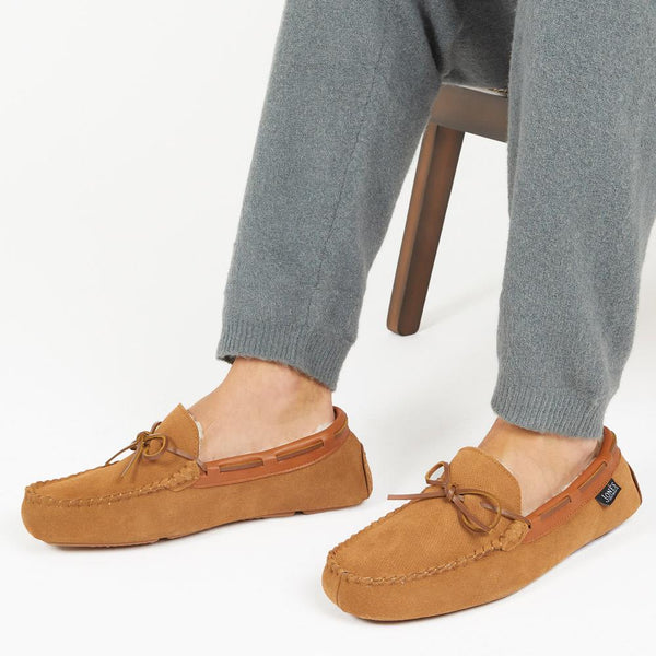 Jones Bootmaker Men's Dallas Sheepskin Lined Slippers - Chestnut