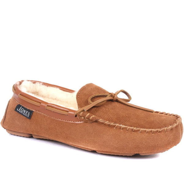 jones bootmaker Men's Dallas Sheepskin Lined Slippers - Chestnut