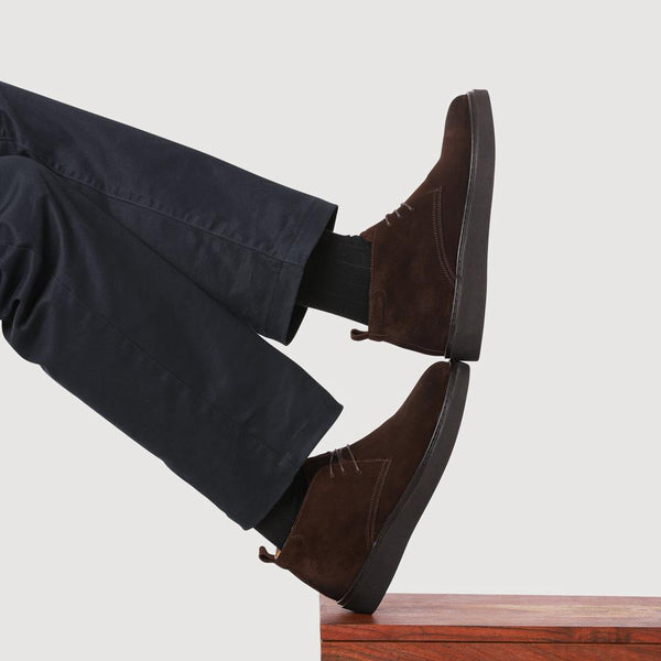 Jones Bootmaker Men's Dane Leather Lace-Up Boots - Brown Suede