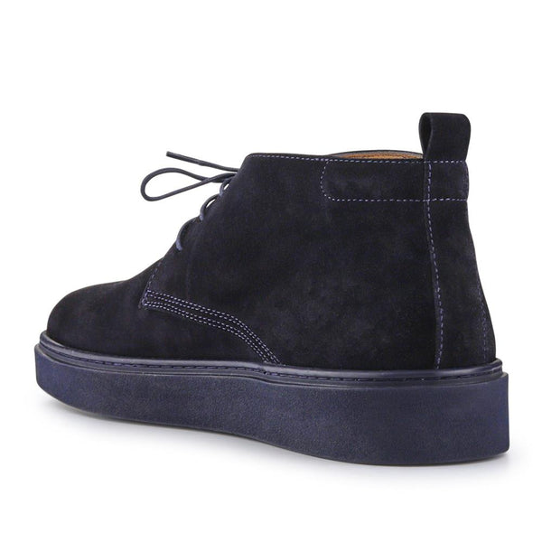 Jones Bootmaker Men's Dane Leather Lace-Up Boots - Navy Suede