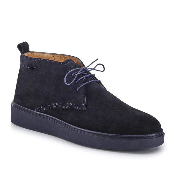 jones bootmaker Men's Dane Leather Lace-Up Boots - Navy Suede