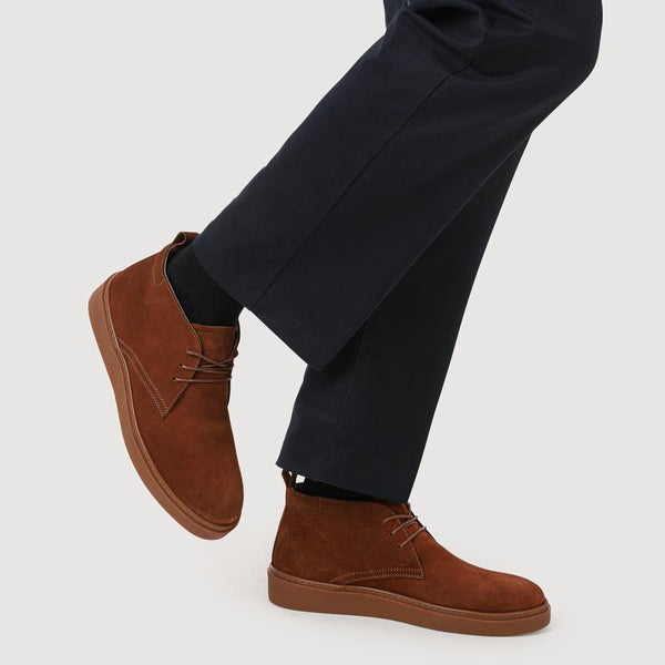 Jones Bootmaker Men's Dane Leather Lace-Up Boots - Tan Suede