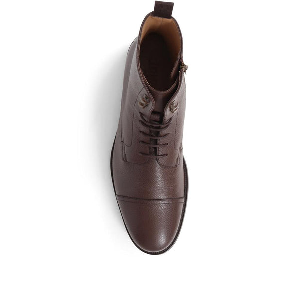Jones Bootmaker Men's Darley Leather Lace Up Boots - Dark Brown