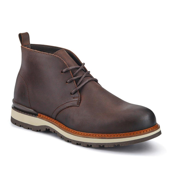 jones bootmaker Men's Darrel Grippy Leather Ankle Boots - Brown