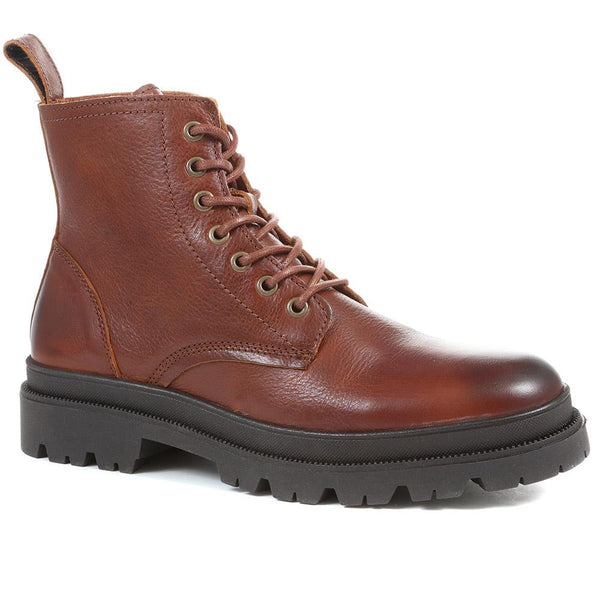 jones bootmaker Men's Dawley Leather Ankle Boots - Tan Grain