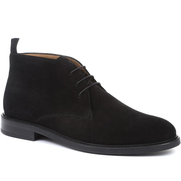 jones bootmaker Men's Deacon Suede Chukka Boots - Black Suede