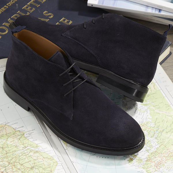 Jones Bootmaker Men's Deacon Suede Chukka Boots - Navy Suede