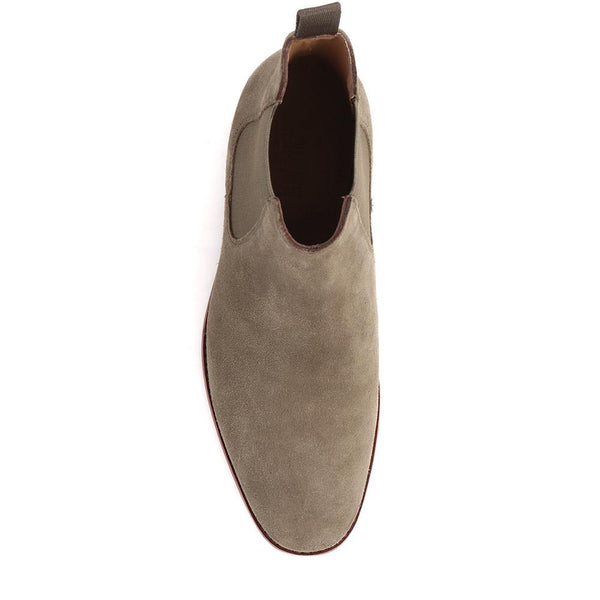 Jones Bootmaker Men's Deakin Leather Chelsea Boots - Olive Suede