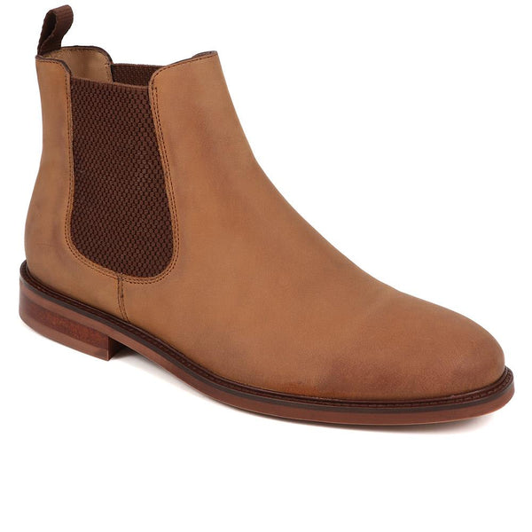 jones bootmaker Men's Debden Leather Chelsea Boots - Tan Nubuck