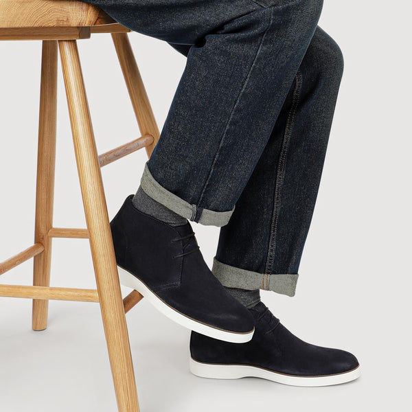 Jones Bootmaker Men's Demetrio Suede Leather Boots - Navy Suede