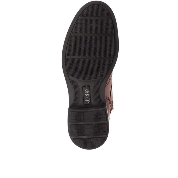 Jones Bootmaker Men's Deon Brogue Detailed Leather Boots - Cognac