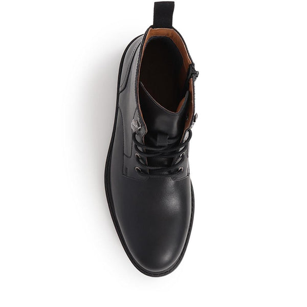 Jones Bootmaker Men's Derry Leather Lace-Up Boots - Black