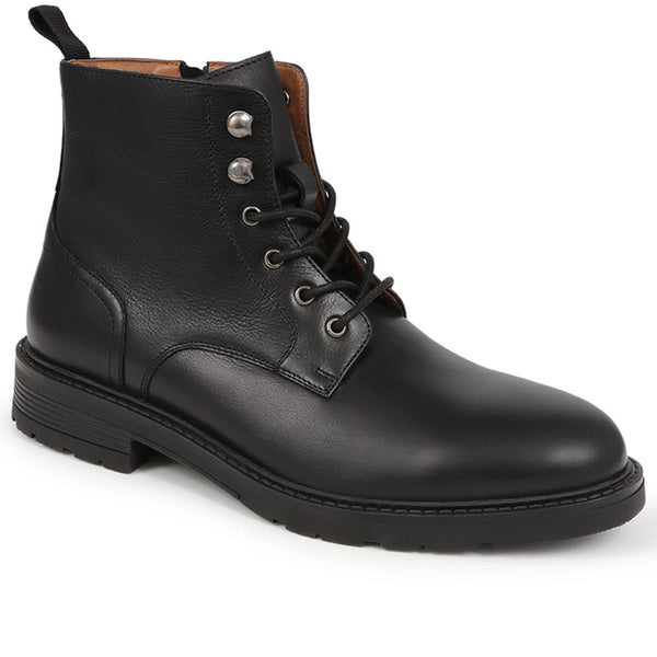 jones bootmaker Men's Derry Leather Lace-Up Boots - Black