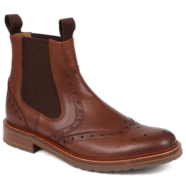 jones bootmaker Men's Desborough Leather Chelsea Boots - Cognac