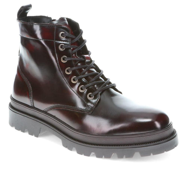 jones bootmaker Men's Dewsbury Lace-Up Boots - Burgundy