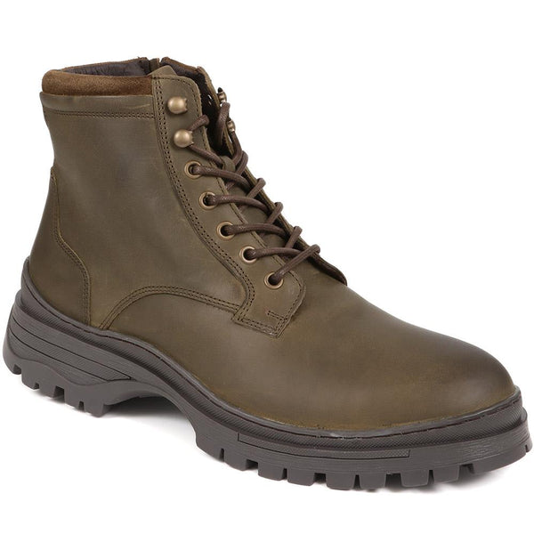 jones bootmaker Men's Dexton Leather Ankle Boots - Khaki