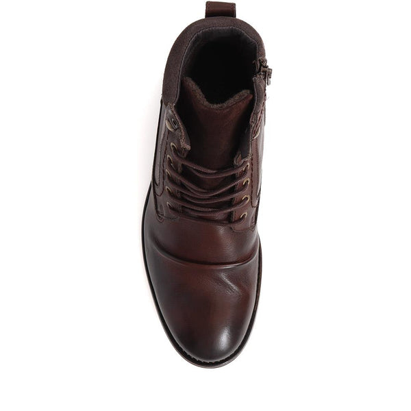 Jones Bootmaker Men's Docklands Leather Lace-Up Boots - Dark Brown