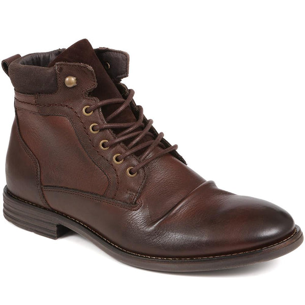 jones bootmaker Men's Docklands Leather Lace-Up Boots - Dark Brown