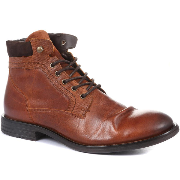 jones bootmaker Men's Docklands Leather Lace-Up Boots - Dark Tan