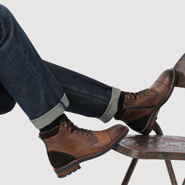 Jones Bootmaker Men's Dusseldorf Leather Lace-Up Boots - Brown