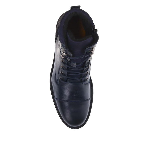 Jones Bootmaker Men's Dusseldorf Leather Lace-Up Boots - Navy