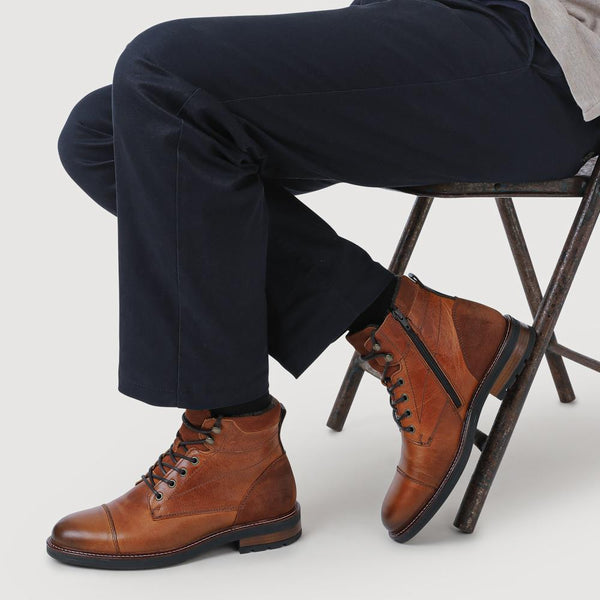 Jones Bootmaker Men's Dusseldorf Leather Lace-Up Boots - Tan