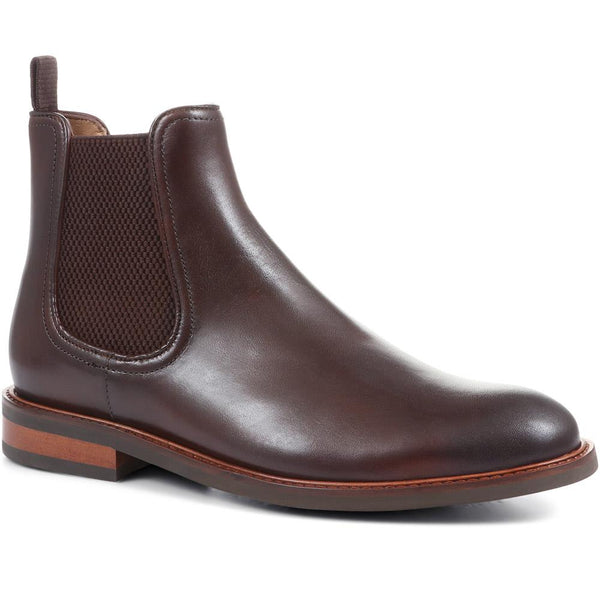 jones bootmaker Men's Eastbourne Leather Chelsea Boots - Dark Brown
