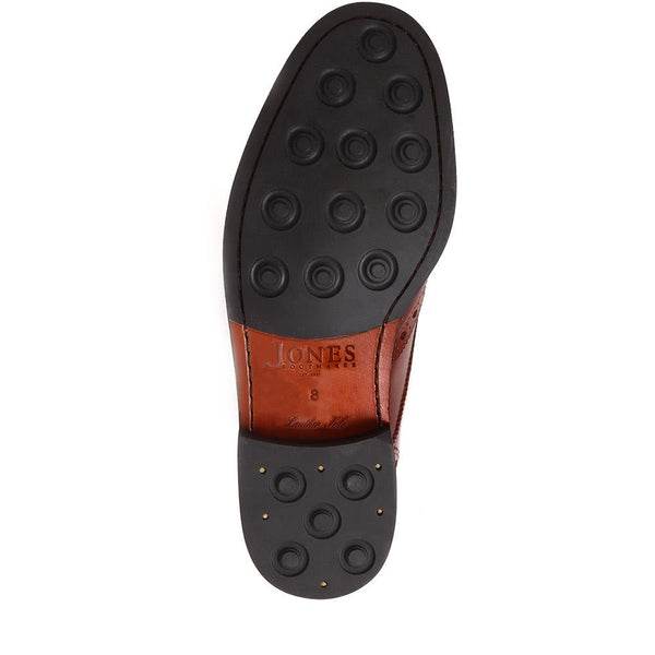 Jones Bootmaker Men's Eastburn Brogue Detailed Desert Boots - Cognac