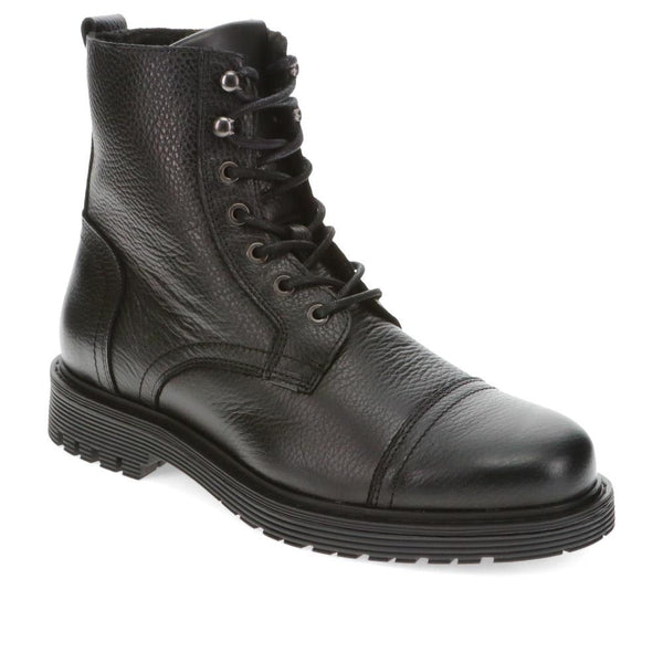 jones bootmaker Men's Embankment Leather Boots - Black Grain