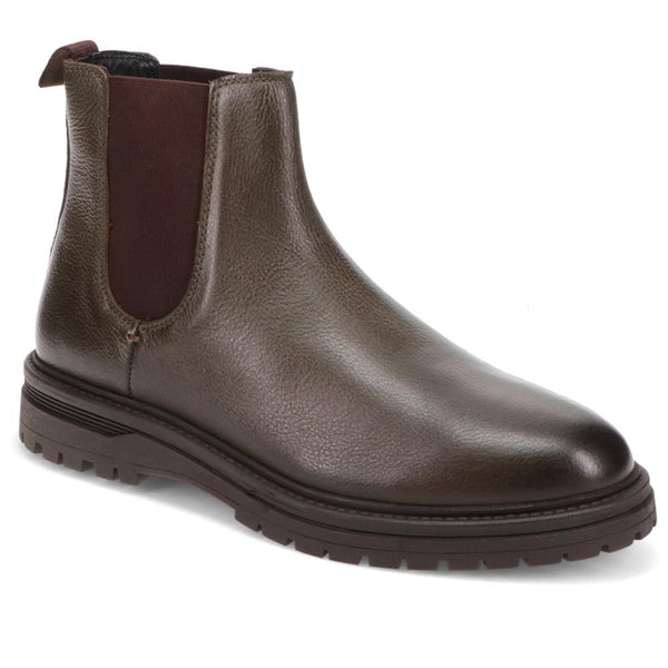 jones bootmaker Men's Ethan Casual Leather Ankle Boots - Khaki