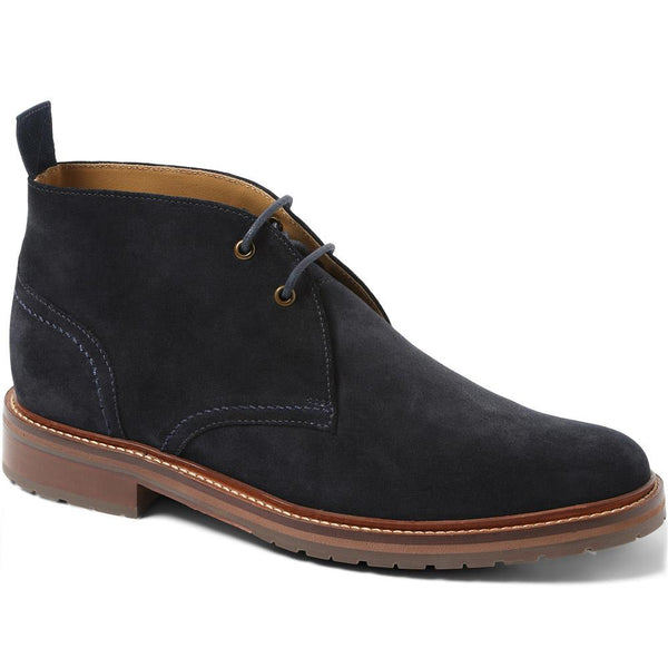 jones bootmaker Men's Evesham Leather Chukka Boots - Navy Suede