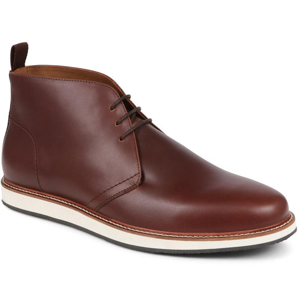 jones bootmaker Men's Ezra Leather Chukka Boots - Dark Brown