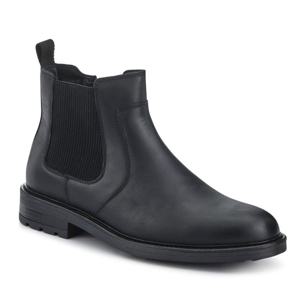 jones bootmaker Men's Feltham Heeled Leather Chelsea Boots - Black