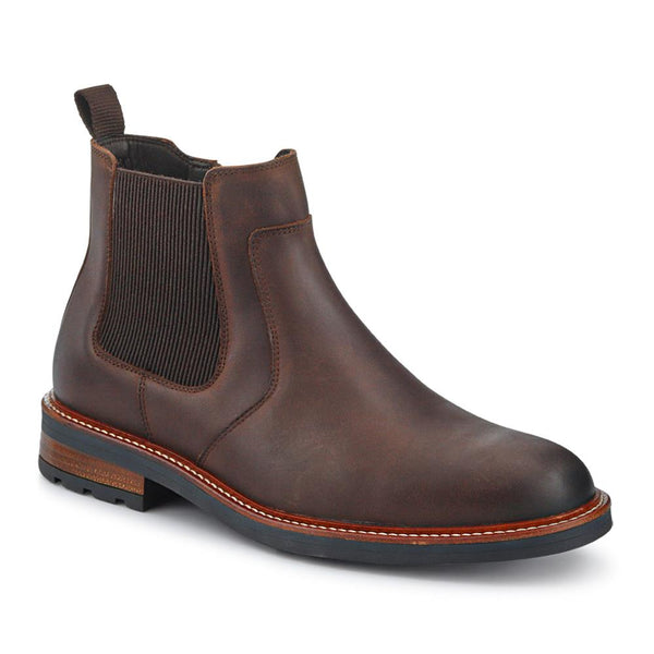 jones bootmaker Men's Feltham Heeled Leather Chelsea Boots - Brown