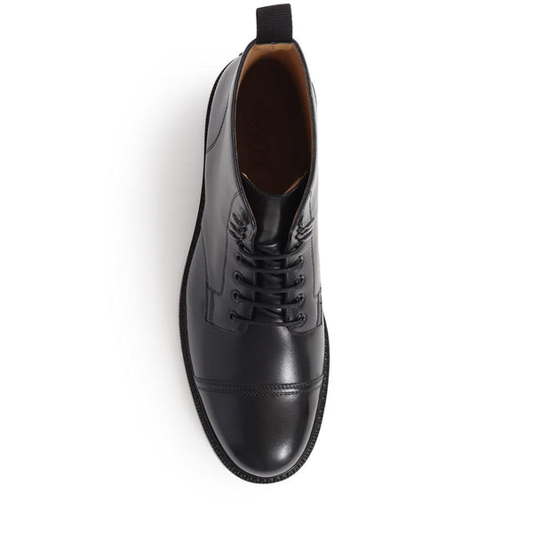 Jones Bootmaker Men's Finch Leather Lace-Up Boots - Black