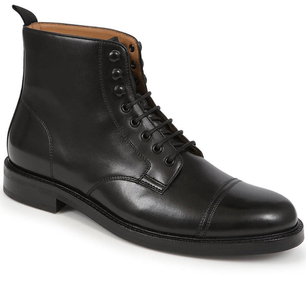 jones bootmaker Men's Finch Leather Lace-Up Boots - Black