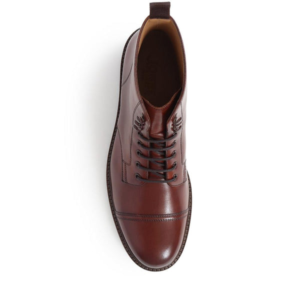 Jones Bootmaker Men's Finch Leather Lace-Up Boots - Chestnut